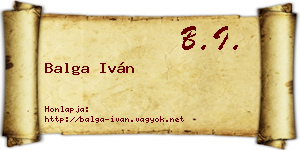 Balga Iván névjegykártya