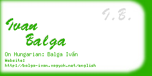 ivan balga business card